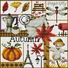 >SALE<Embroidery Cotton Thread 16CT Printed Four Seasons of Autumn Cross Stitch24x23cm