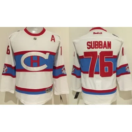 Canadiens #76 P.K Subban White 2016 Winter Classic Stitched Youth NHL Jersey