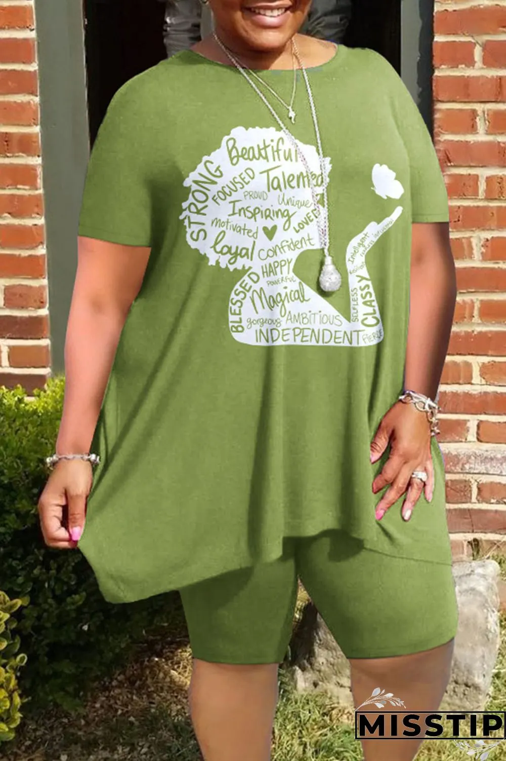 Burgundy Casual Street Print Patchwork O Neck Plus Size Two Pieces