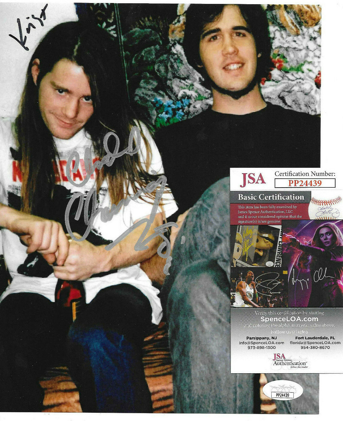 Krist Novoselic & Chad Channing Signed 8x10 Photo Poster painting Autograph, Nirvana, JSA COA