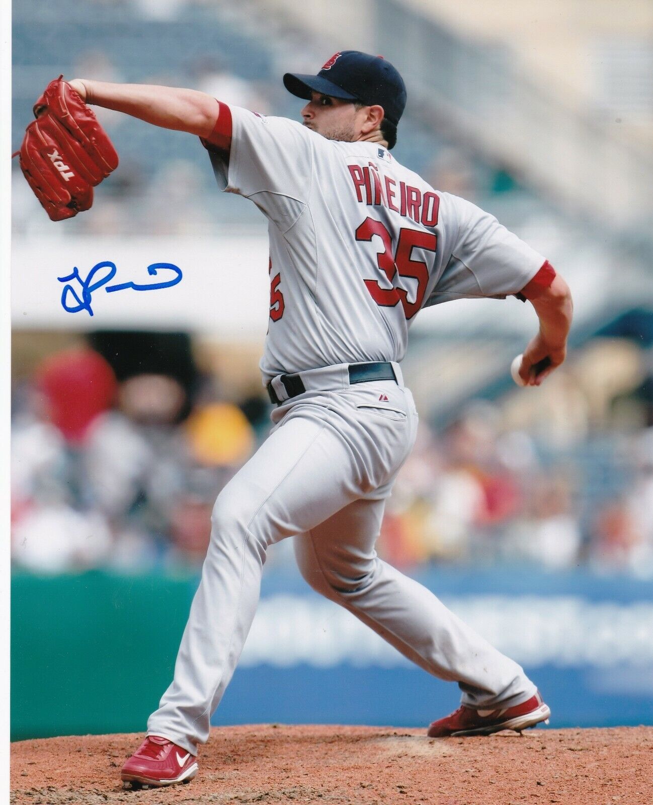 JOEL PINEIRO ST. LOUIS CARDINALS ACTION SIGNED 8x10