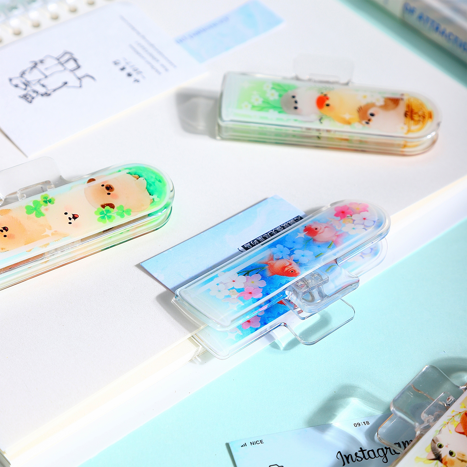 아크릴 핸드클립 - 귀여운 래브라도 시리즈 카와이 고양이 강아지