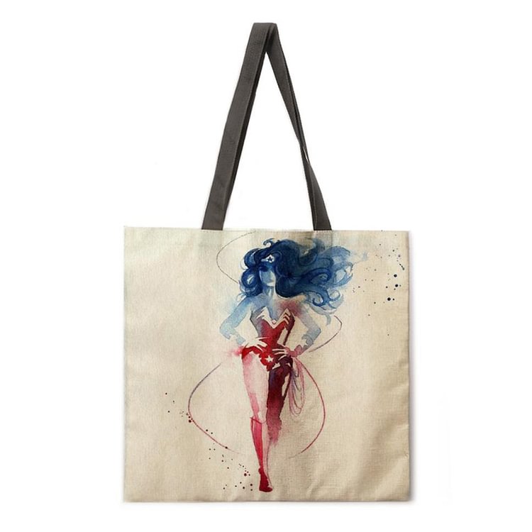 Watercolor Superhero - Linen Tote Bag