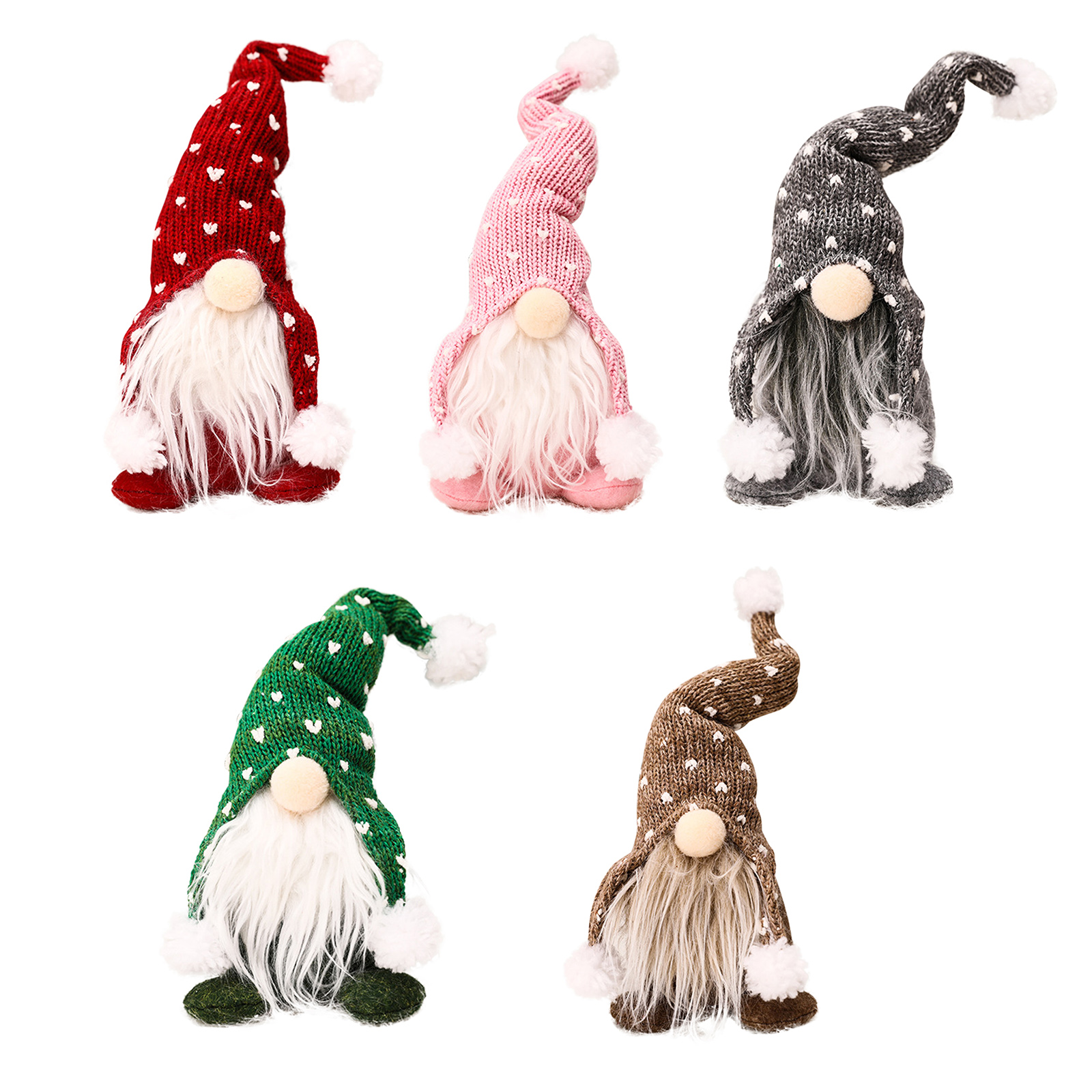 

Christmas Gnome Ornaments, Funny Standing Plush Dolls New Year Decoration, Pink, 501 Original