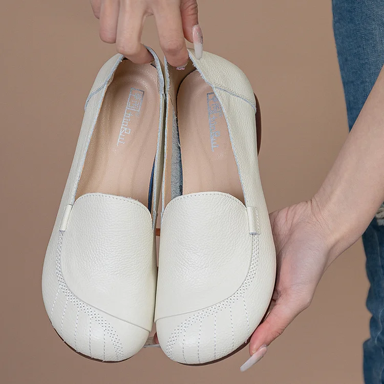 Wide Fitting Shoes Genuine Leather Casual Women Shoes  Stunahome.com