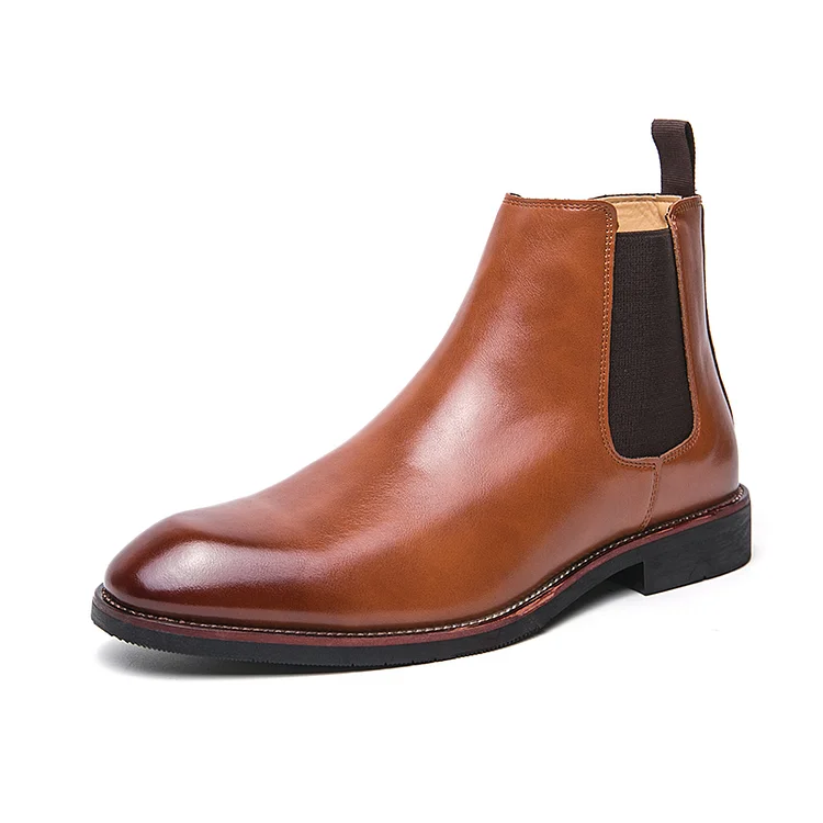 Damulin British Style Elegant Male Chelsea Boots Comfy Leather Men Casual Shoes Slip-on Dress Formal Boots Fashion Business Ankle Boots