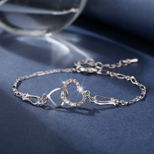 17KM Classic Diamond Crystal Heart Pendant Necklace and Earrings Set Wedding Party Jewelry Set for Women - Shop Trendy Women's Fashion | TeeYours