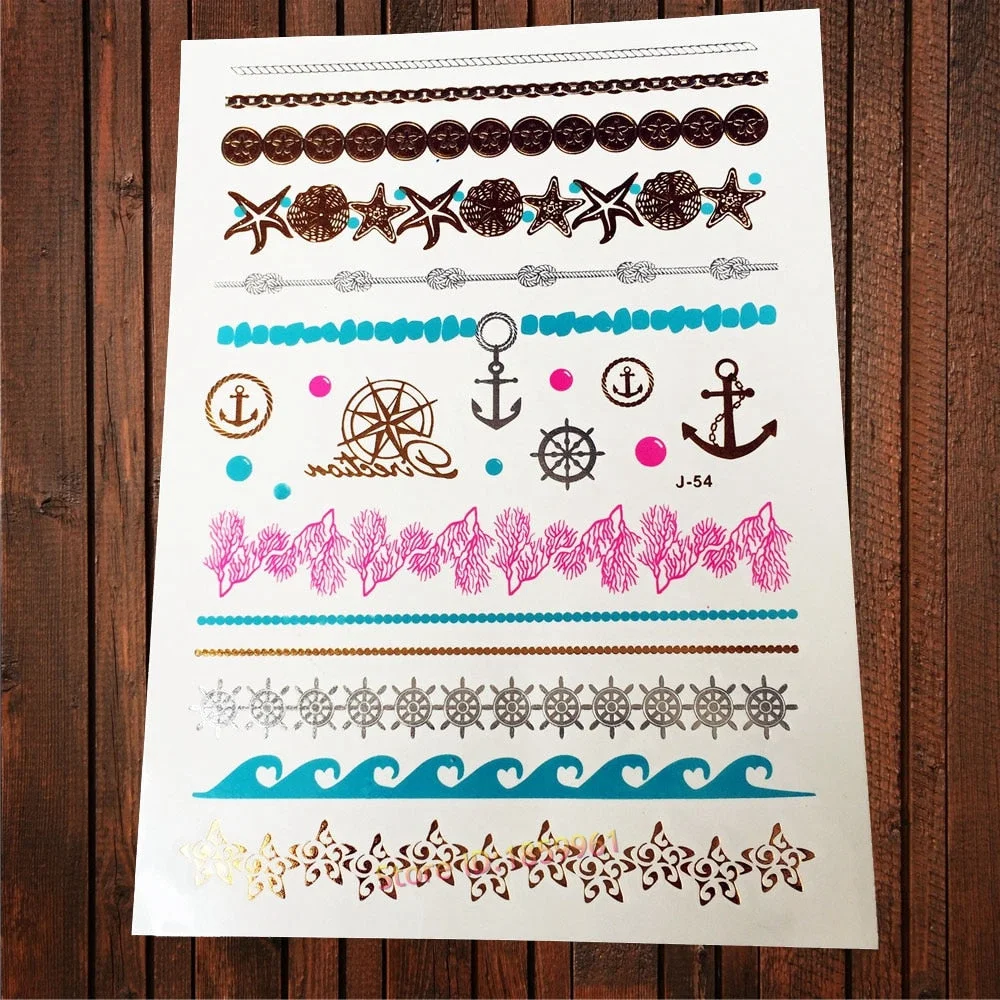 Sexy Leopard Print Tattoo Gold Metallic Wing Design Temporary Tattoo Sticker Women Body Art Waterproof Fake Tatoo Decals AYS-125