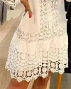 Guipure Lace Patch Shirt Dress With Cami Dress