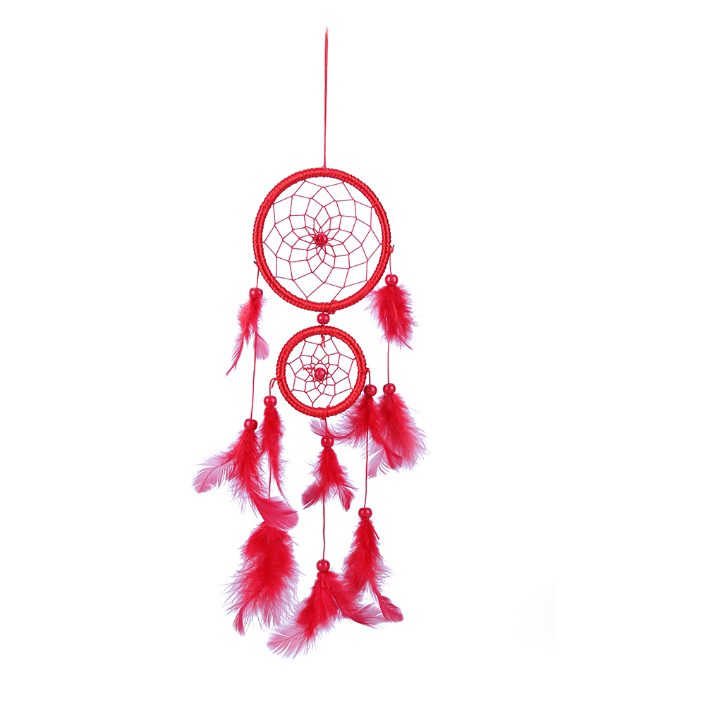 

New Double Ring Feather Dream Catcher Wall Hanging Home Car Decor Craft, 501 Original