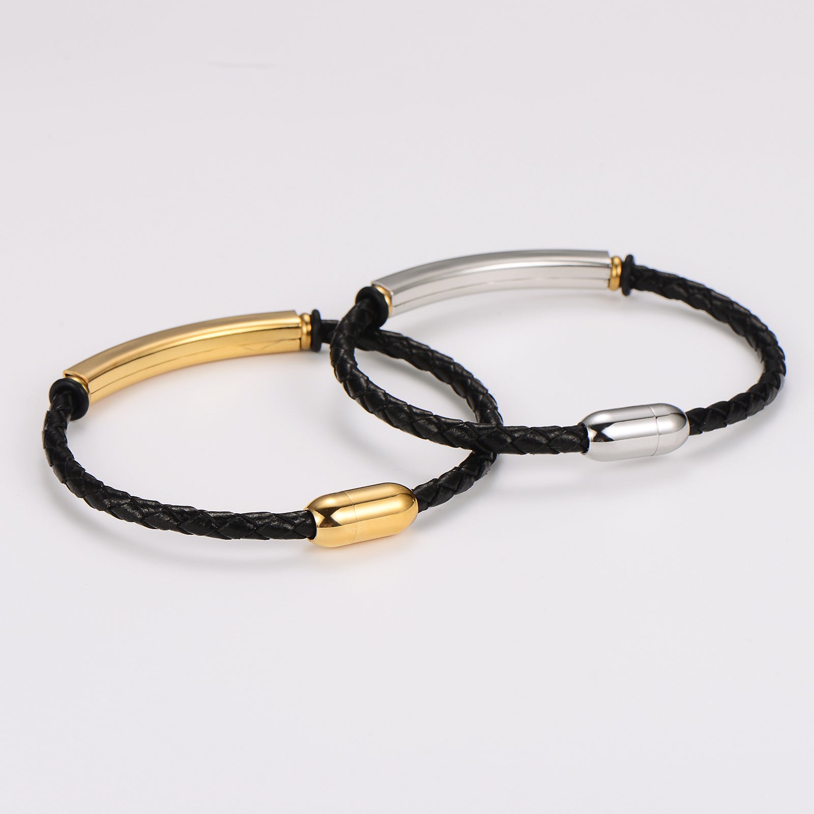 Men Minimalist Geometric Leather Bangles