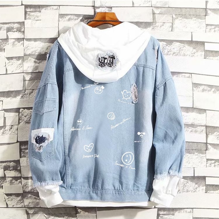 BTS Permission To Dance Cartoon Printed Denim Jacket