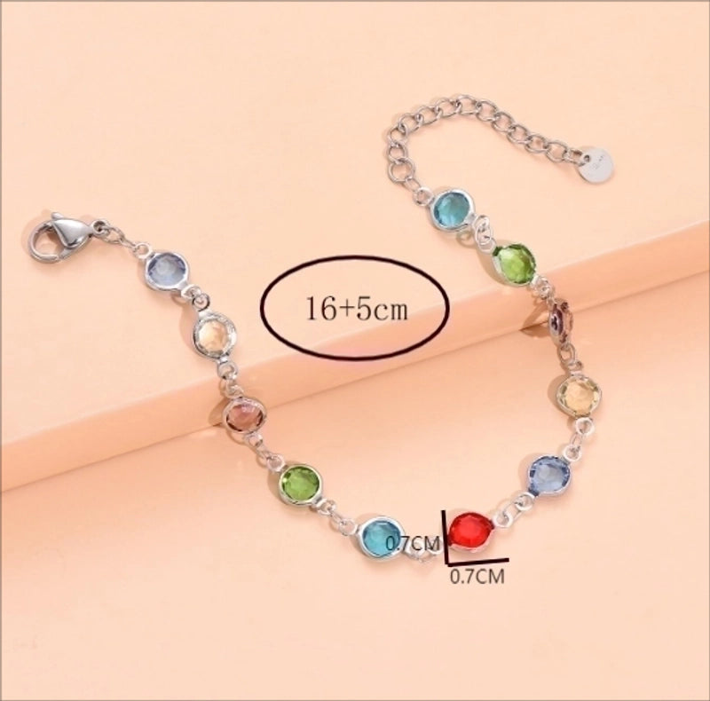 Fashion Geometric 304 Stainless Steel Zircon Bracelets In Bulk