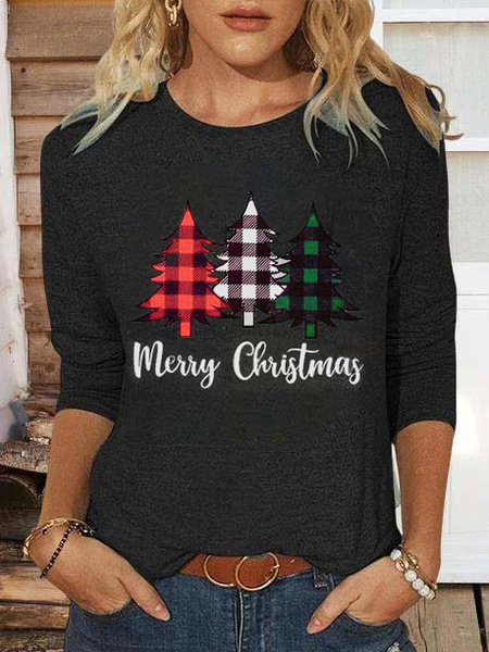 Crew Neck Christmas Casual T-Shirt