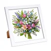 5D DIY Partial Special Shaped Drill Diamond Painting Kit Flower Decor With Frame Kit 18x18cm