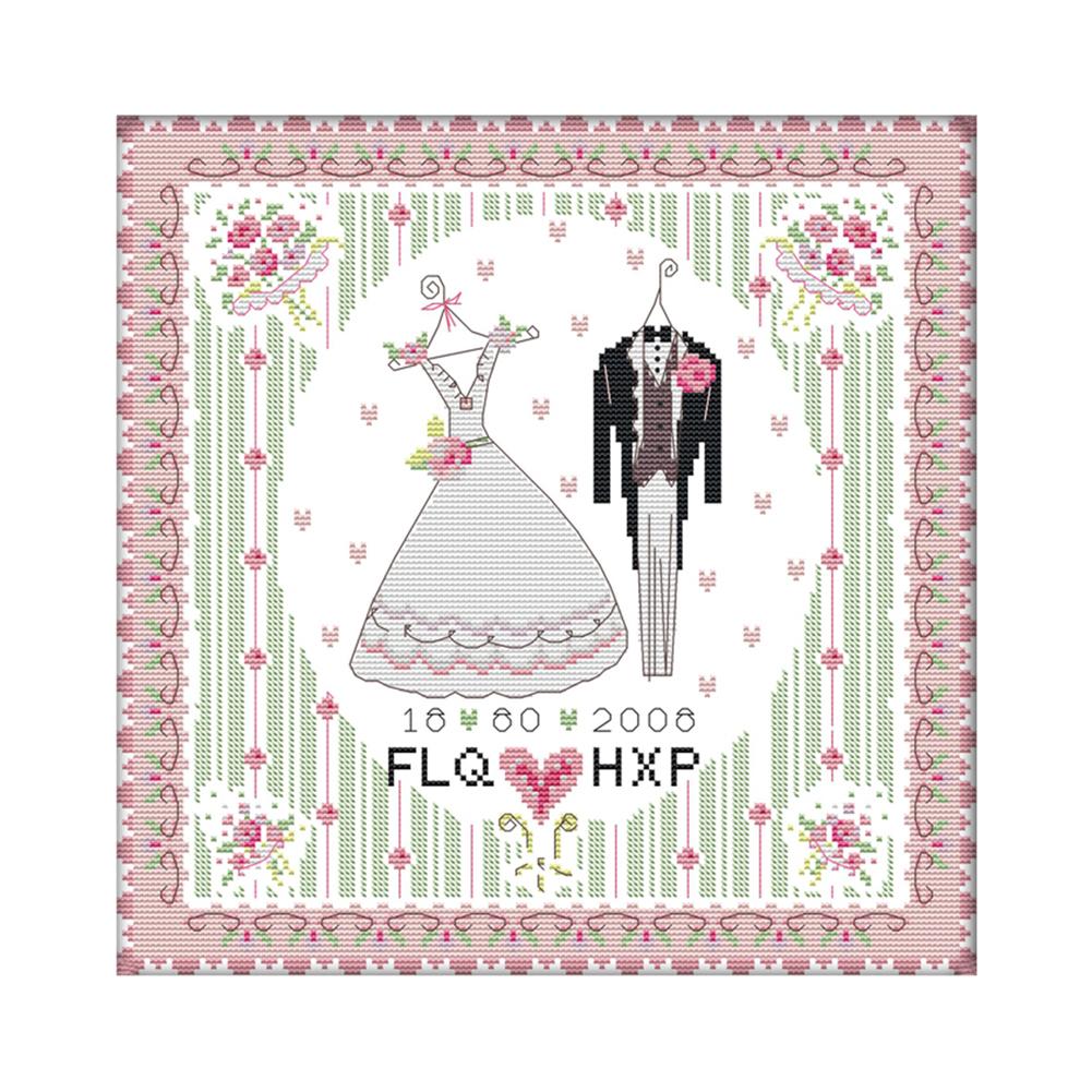 

Wedding Dress - 14CT Stamped Cross Stitch - 36*36cm, 501 Original