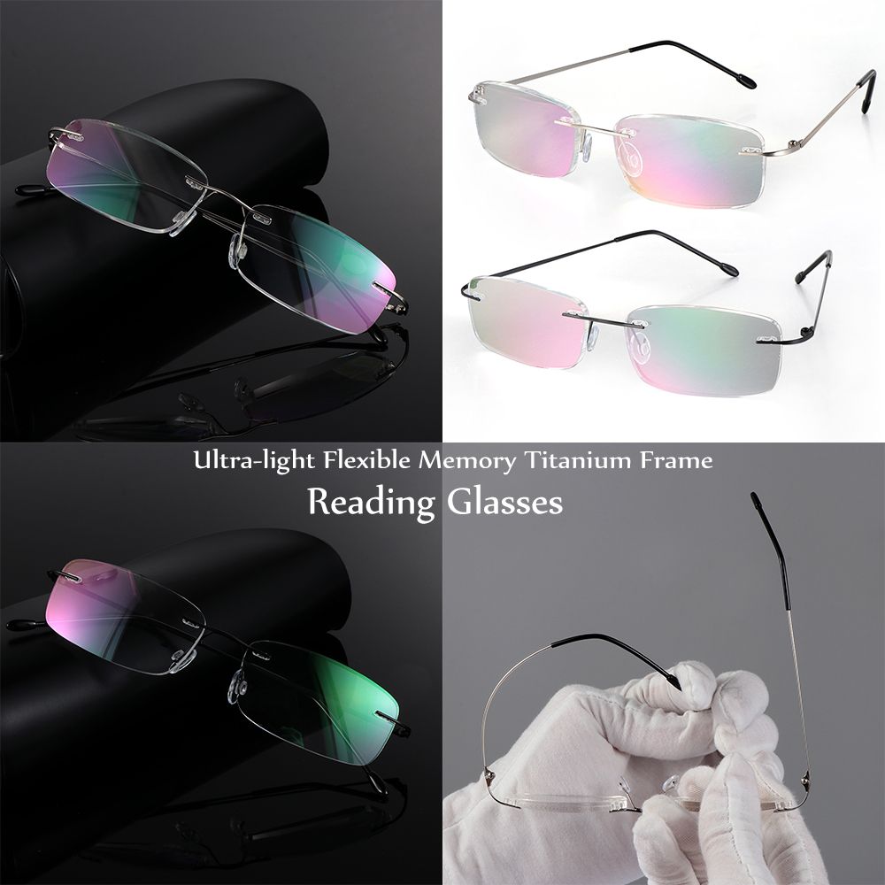 Health Care Rimless Rectangular Spectacles Reading Glasses Presbyopic ...