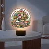 (US Local)Flower Book Diamond Painting Night Light 5D DIY Diamond Art Lamp Home Decor