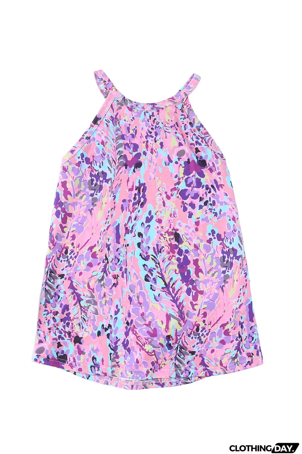 Multicolor Tropical Floral Print Racerback Tank Top