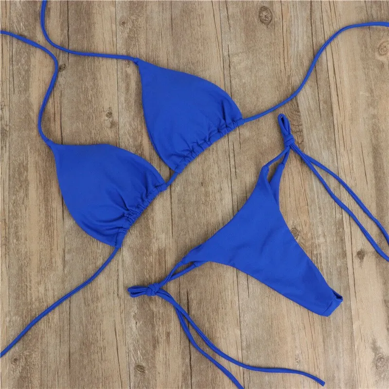 Churchf Hanging Neck Strap Adjustable Sexy Bikini Women Split Strap Multi-Color Three-Point Set