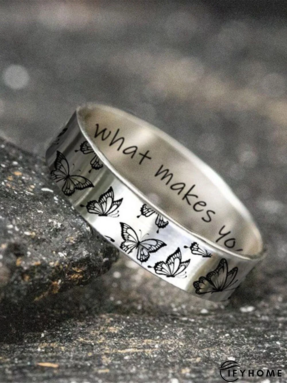 Do What Makes Your Soul Shine Engraved Butterfly Ring | IFYHOME