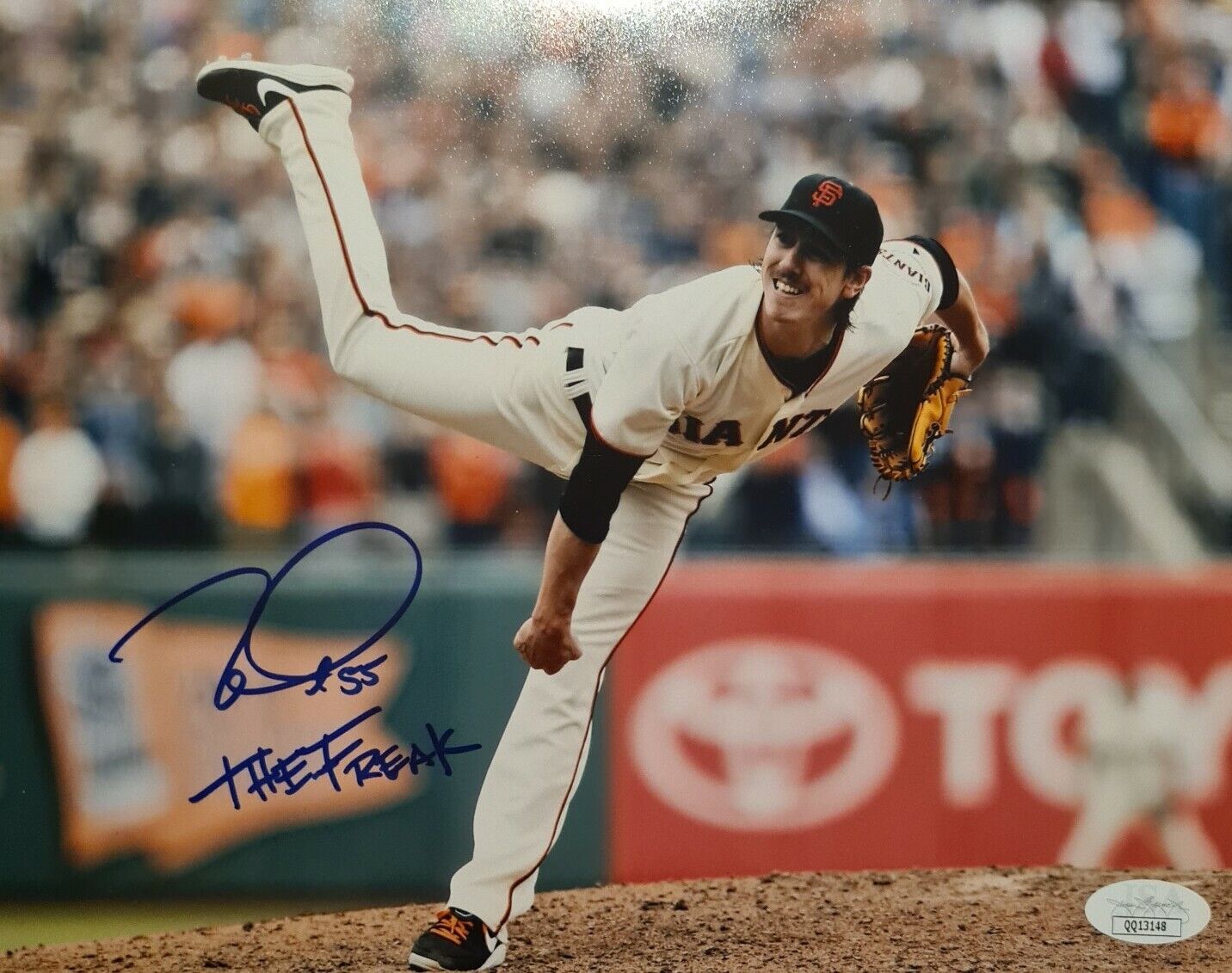 Tim Lincecum Signed Autographed Photo Poster painting Giants 8x10 The Freak Jsa