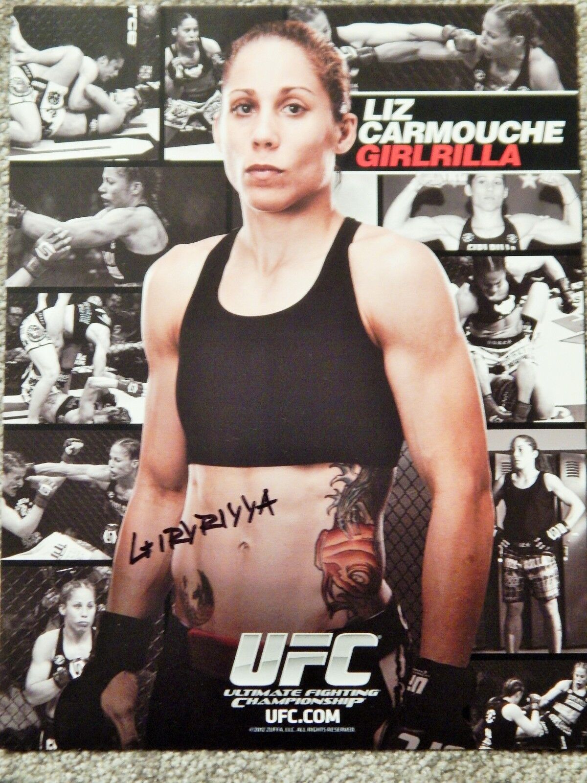 UFC LIZ CARMOUCHE PERSONAL AUTOGRAPH DELUXE 8 1/2 X11 OFFICIAL Photo Poster painting COLLECTIBLE