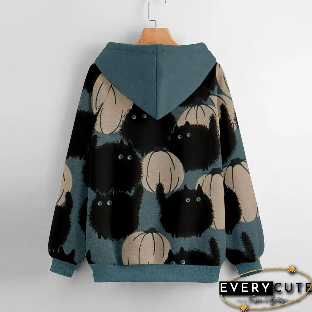 Long Sleeve Front Pocket Hooded Sweatshirt With Draw Sre