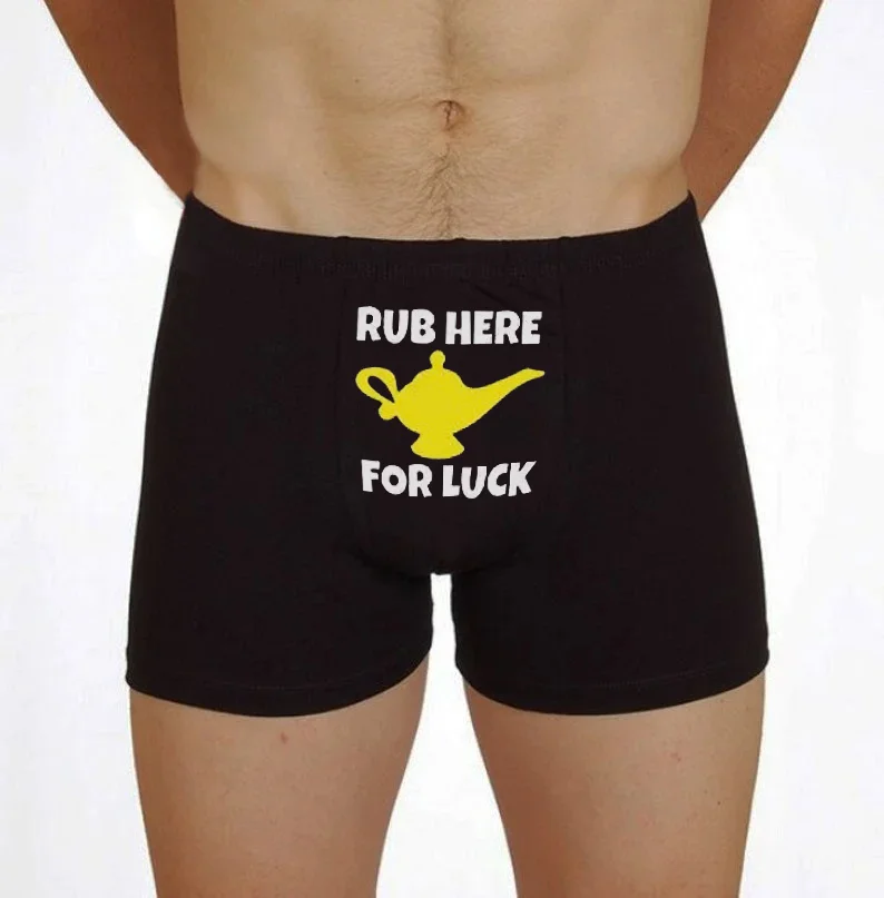 Rub Here For Luck Printed Men's Underwear -  