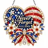 DIY Diamond Painting Acrylic Hanging Ornament, Pearl & Special Shaped Drill Art, Double-Sided Printed Patriotic Home Decor(Never Forget Heart)