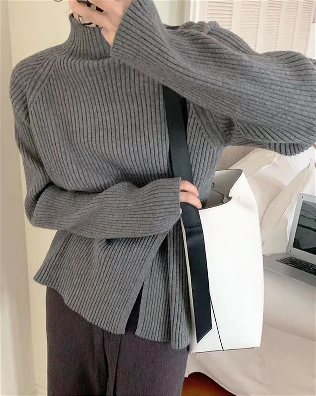 Fashion Solid Color Casual Sweater