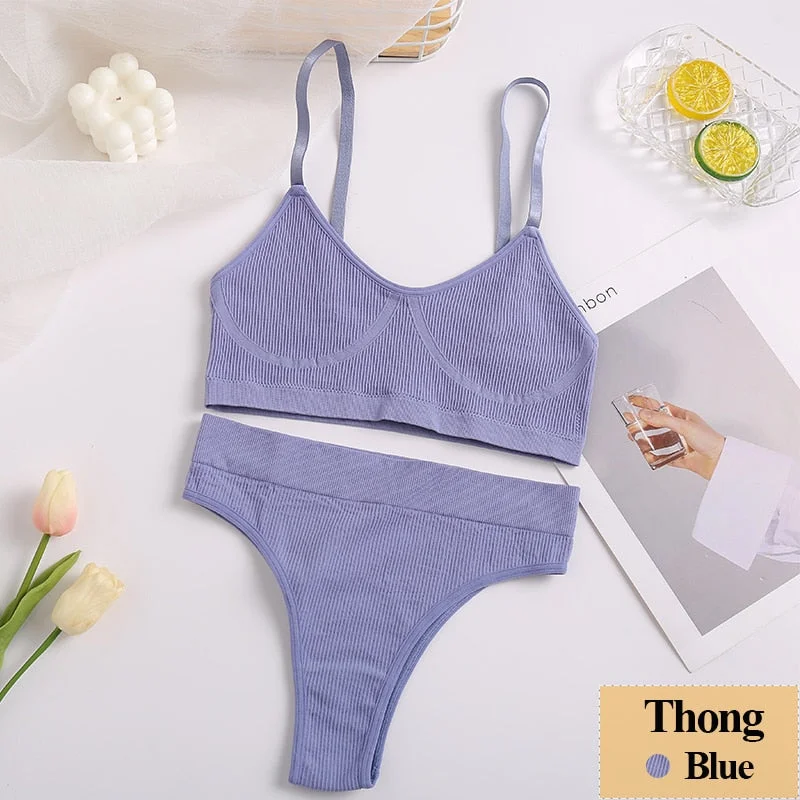 New Women Bra Panties Set Sexy Push Up Bralette Female Fitness Seamless Underwear Sports Lingerie Brassiere Girls Tank Crop Top