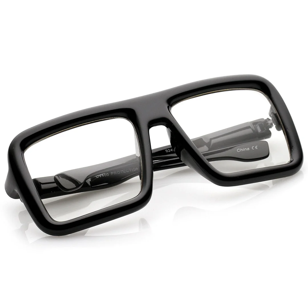 Oversize Bold Thick Frame Clear Lens Square Eyeglasses 58mm