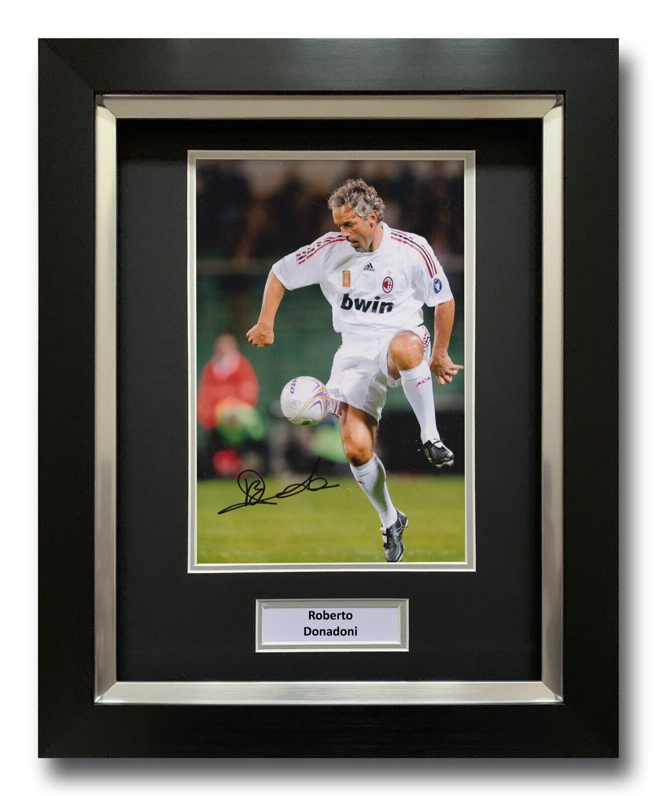 ROBERTO DONADONI HAND SIGNED FRAMED Photo Poster painting DISPLAY - AC MILAN - AUTOGRAPH.