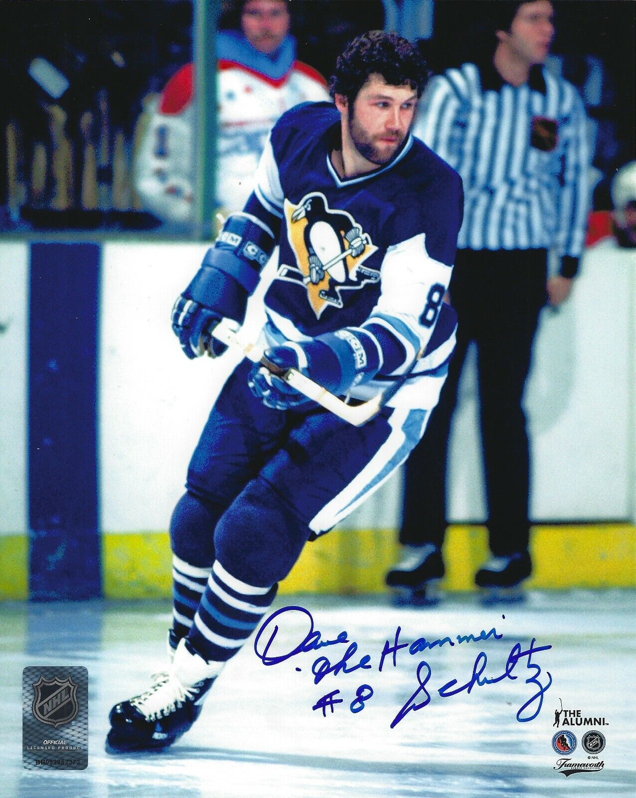 Autographed 8x10 Dave the Hammer Schultz Pittsburgh Penguins Photo Poster painting w/Show ticket