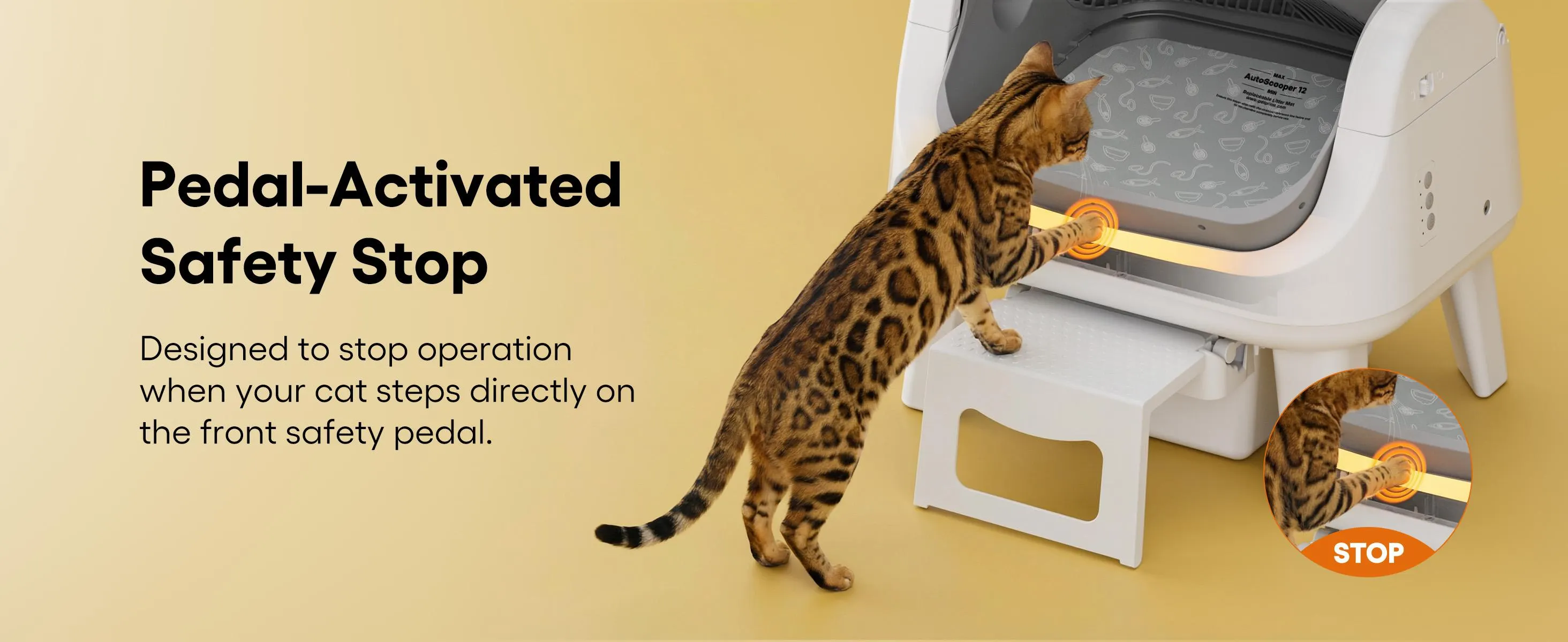 PetPivot AutoScooper 12 Lite Open-Top Automatic Self-Cleaning Cat Litter Box, Easy-Entry Front Step, Triple Safety Protection, No App Required,SohoChic