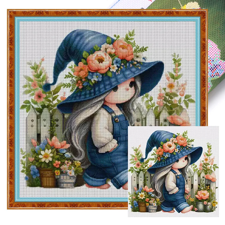 『Spring Brand』Dwarf - 16CT Stamped Egyptian Cotton Thread Cross Stitch(55*55cm)