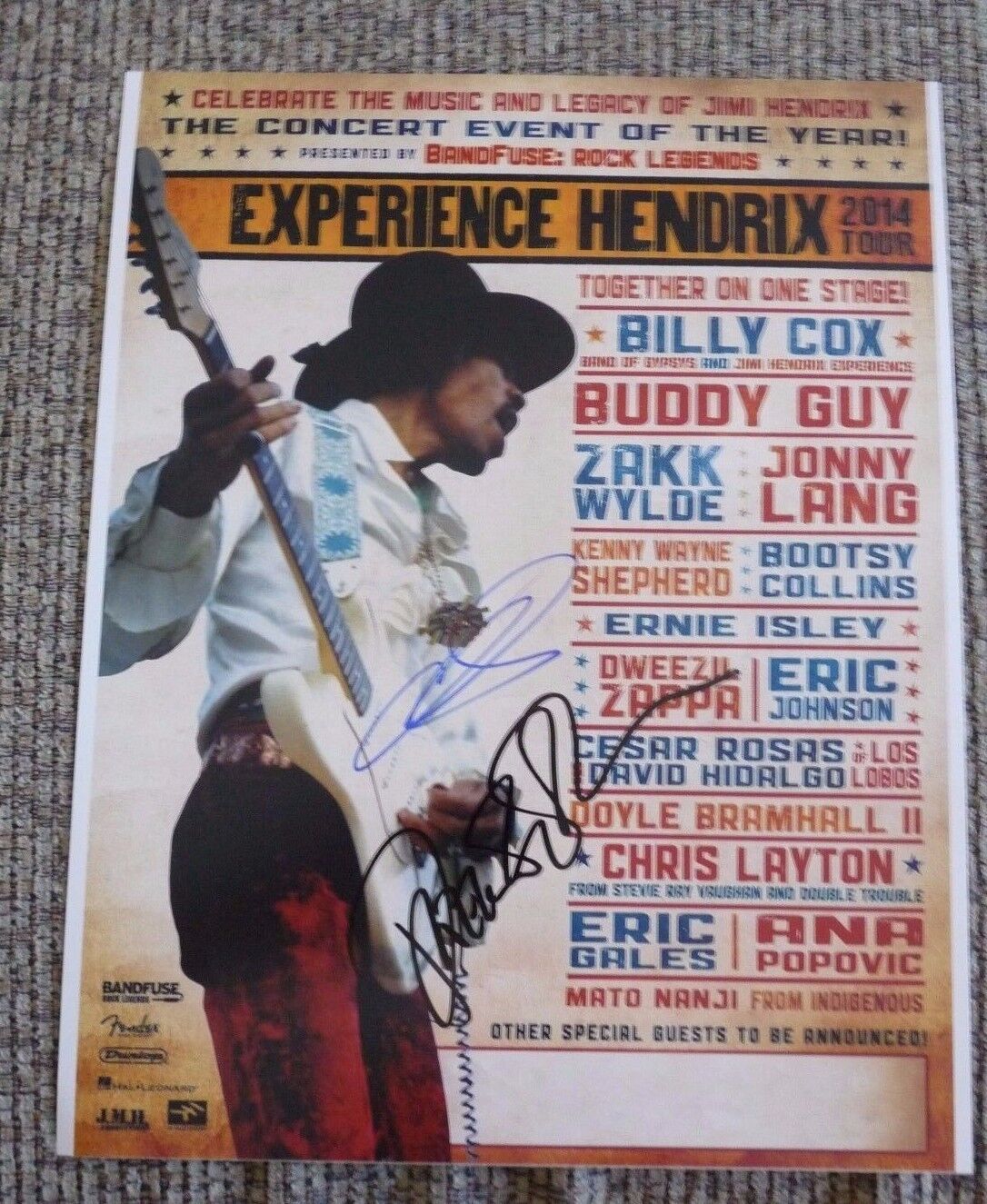 Dweezil Zappa Layton Signed Experience Hendrix 11x14 Photo Poster painting PSA GuaranteeD F2