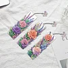 3Pcs DIY Flowers Special Shape Diamond Painting Bookmark