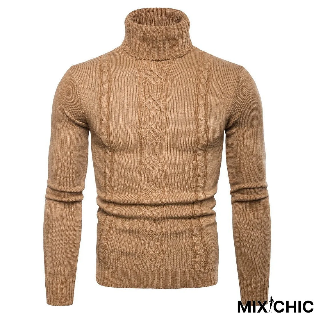 Men's Jacquard Solid Color Casual Sweater