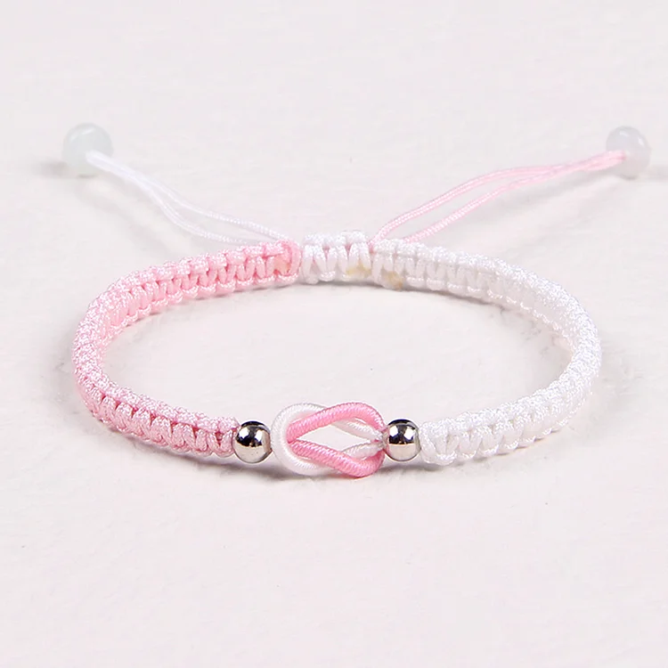 For Daughter - The Mother & Daughter Bond Is A Knot Pink And White Bracelet