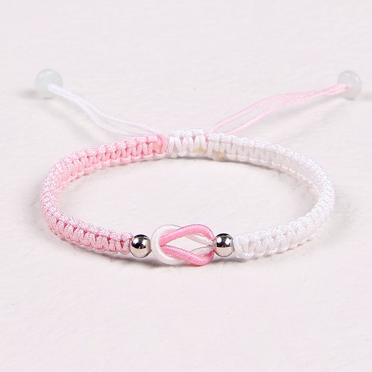 For Daughter - The Mother & Daughter Bond Is A Knot Pink And White Bracelet