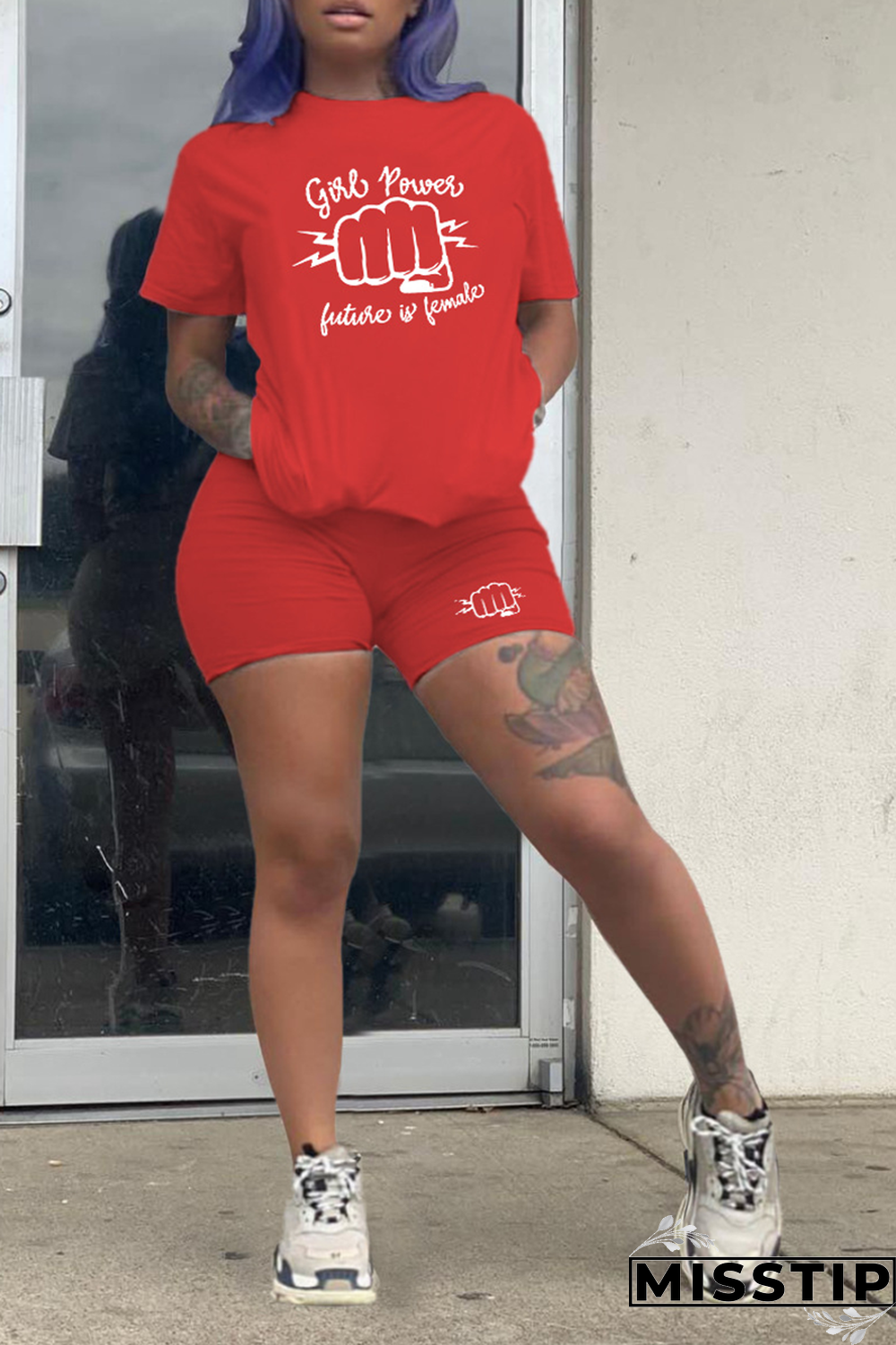 White Casual Print Patchwork O Neck Short Sleeve Two Pieces