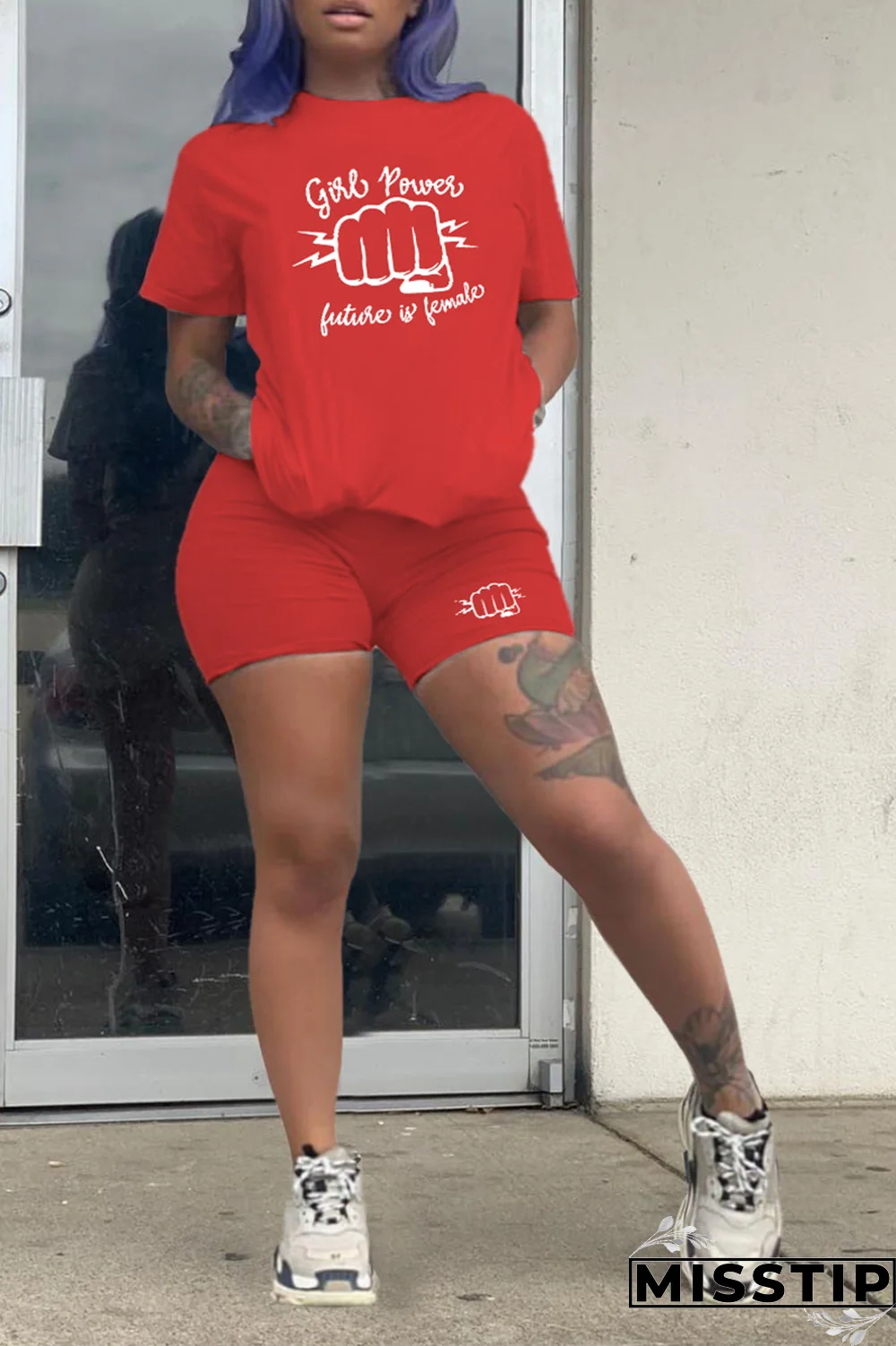 White Casual Print Patchwork O Neck Short Sleeve Two Pieces