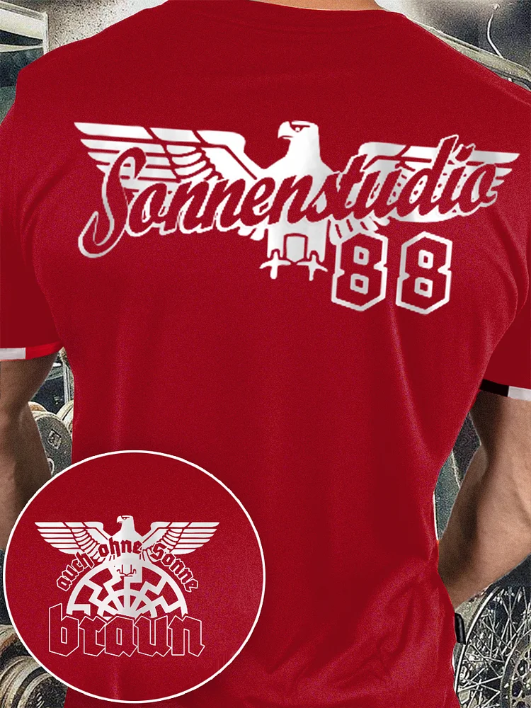Männer Auch ohne Sonne Braun  bedrucktes Kurzarm-T-Shirt