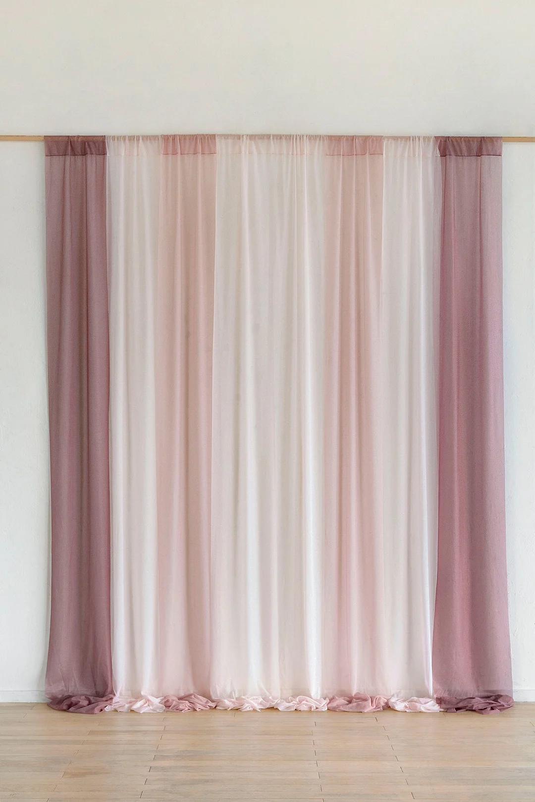Sheer Backdrop Curtain Panels 14.5" x 10ft (Set of 8) - 4 Colors