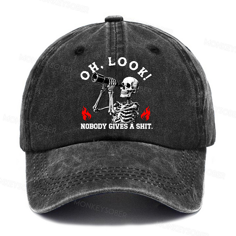 Oh Look !Nobody Gives Shit Washed Baseball Caps