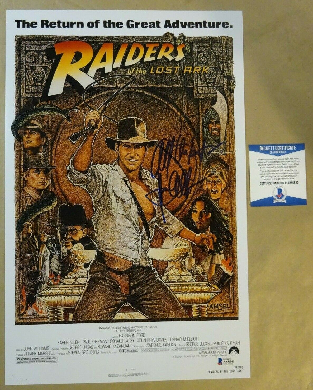 Signed KAREN ALLEN Autographed INDIANA JONES 11x17