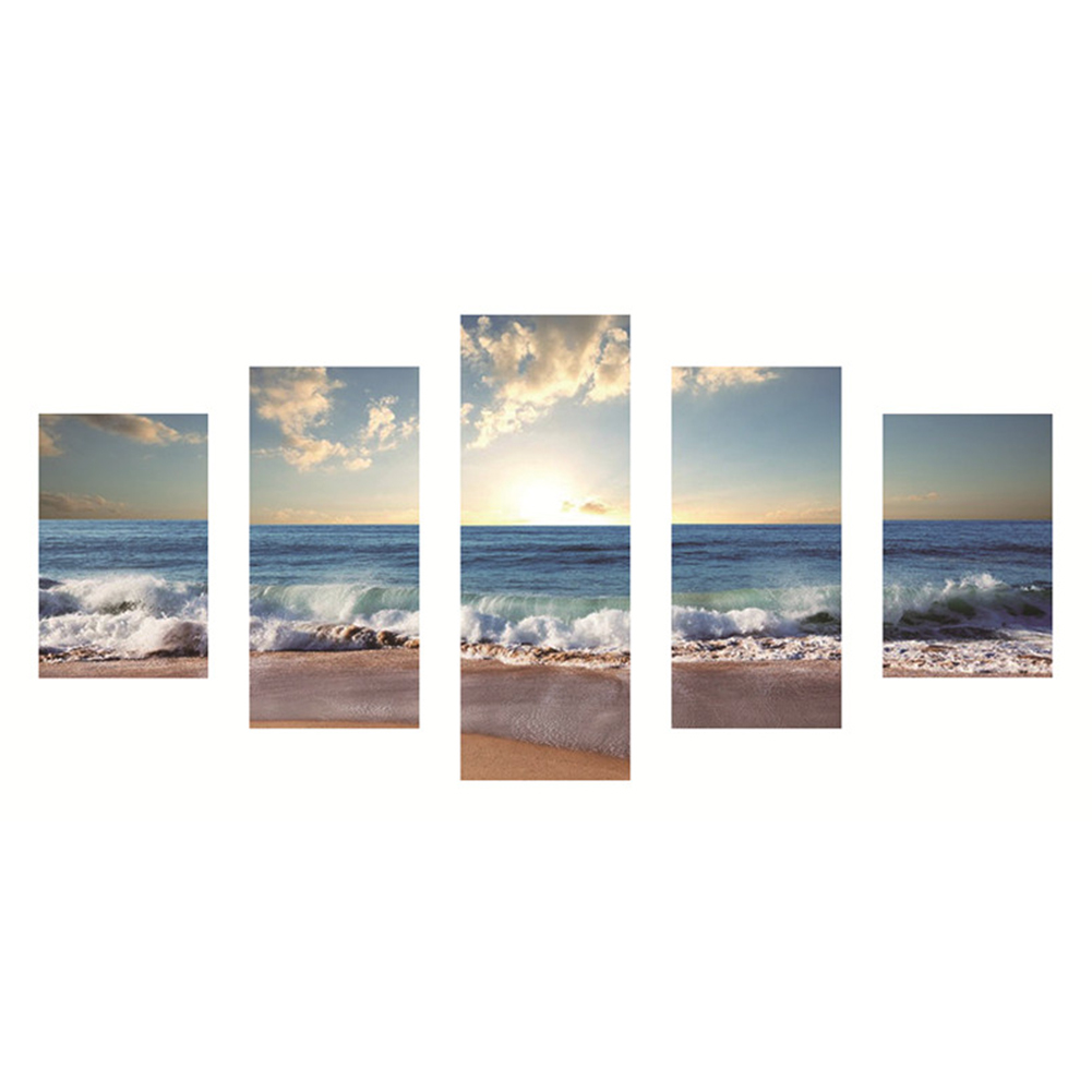 

80*40CM - Multi-picture Round Drill Diamond Painting - 5pcs Sea Scenery, 501 Original