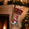 DIY Diamond Painting Christmas Stockings Hanging Ornaments Large Capacity Xmas Socks Pendant Wear Resist Candy Gift Storage Bags for Family Christmas Holiday Party Decoration (Snowman and Bird)
